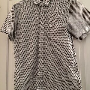 Saddlebred Black and White Casual Button Down Shirt